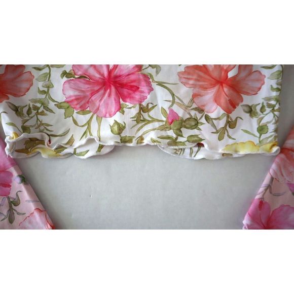 LoveShackFancy x Hurley HLSFR100 Women's Sz L Hibiscus Cropped L/S Rashguard $85 - Picture 4 of 8